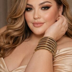 Aldo Gold Multi-Strand Snake Chain Bracelet 10” Signed